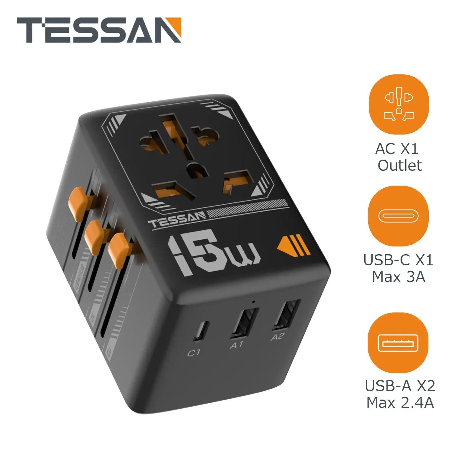 TESSAN   , USB Ʈ 2 , CŸ 1 ,  ÷ , ̱ EU  AUS   , 15W